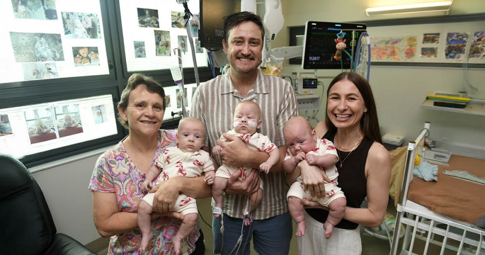 Triple delight as Otto, Kit, and Fred entered the world at TUH 