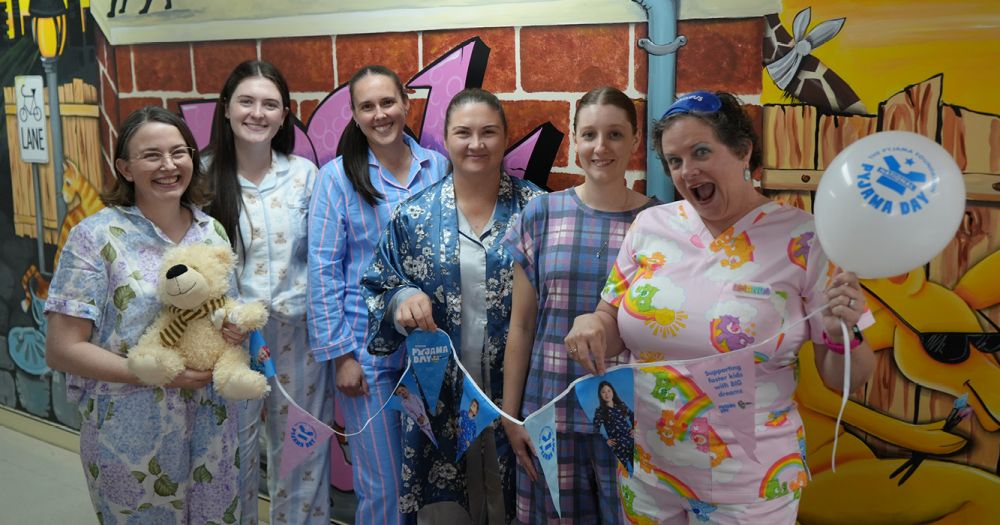 Hospital team dons jammies for foster kids